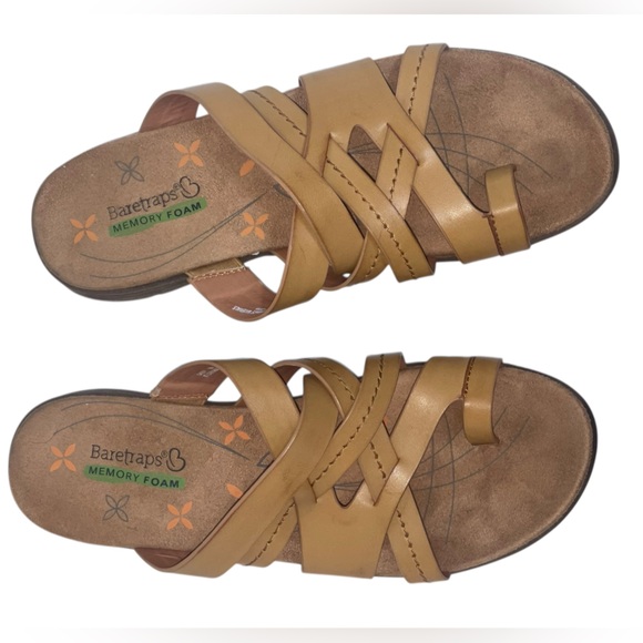 Baretraps Cassy Camel Strappy Slides. Vegan leather, size 8M GUC - Picture 2 of 9